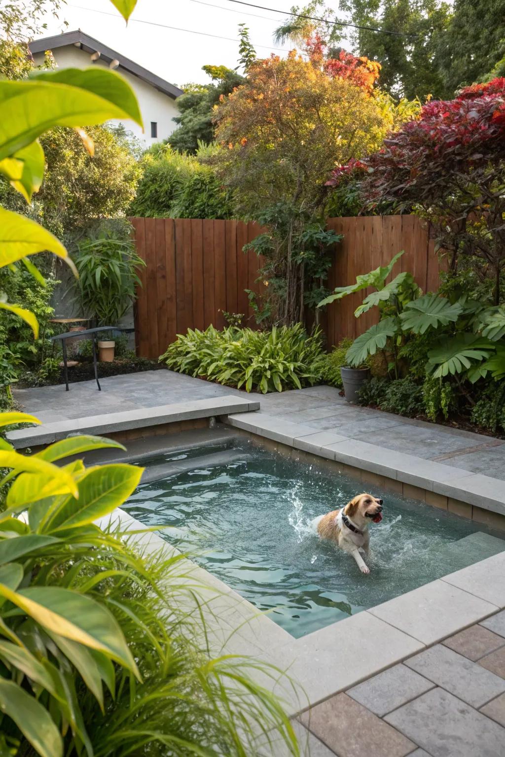 Keep your dog cool with a refreshing water feature.
