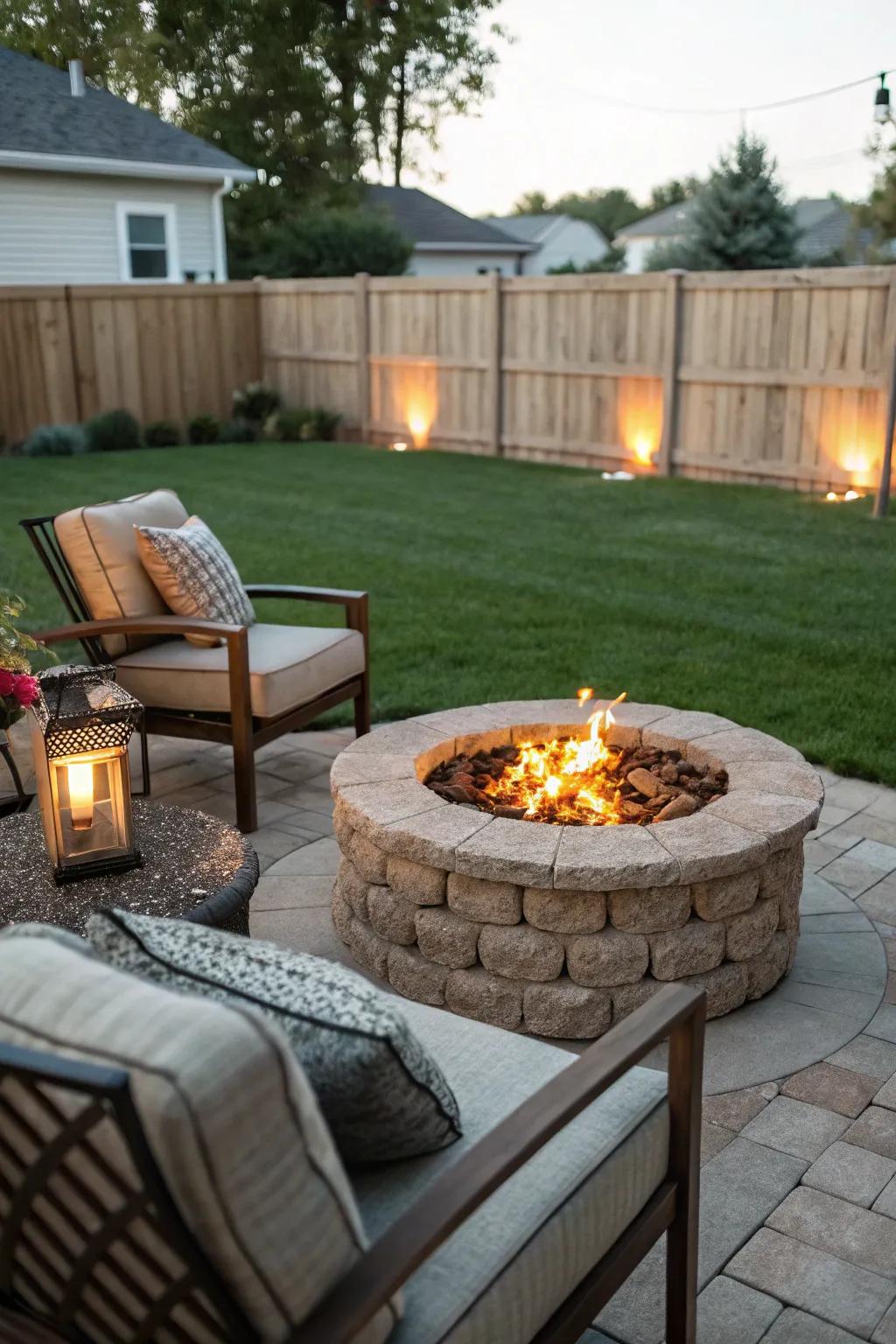 Get together around the fire pit for pleasant nights under the stars.