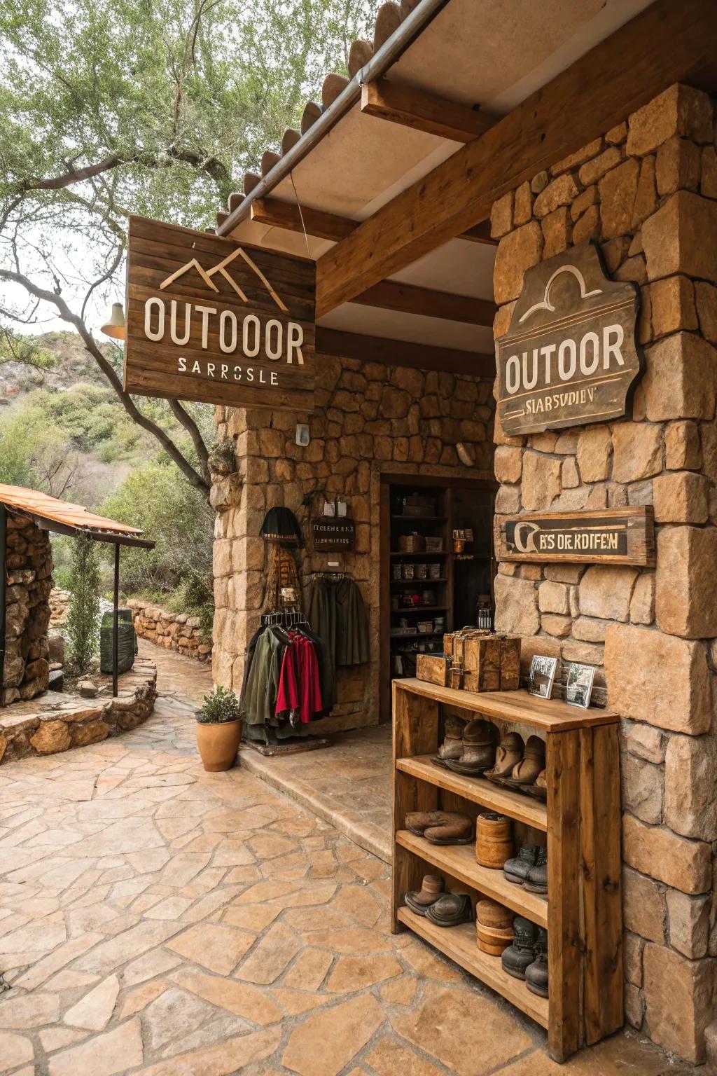 Natural aesthetic through rock finishes and organic colors for an grounded feeling.