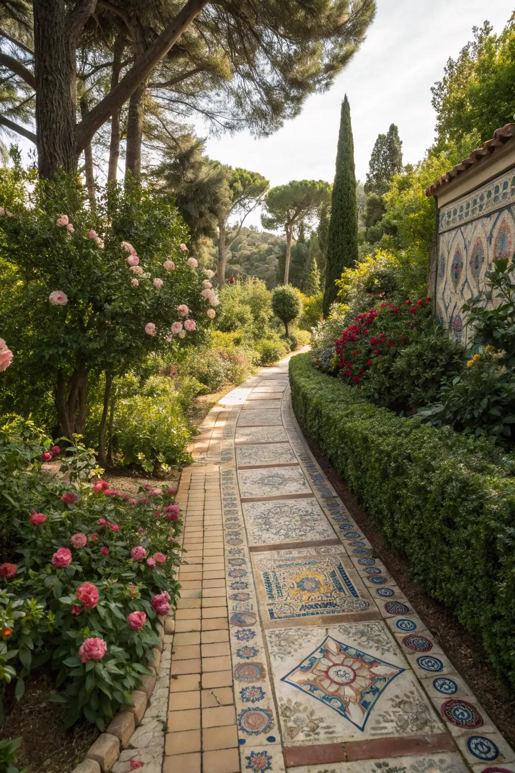 Enhance your garden's appeal with stunningly tiled walkways.