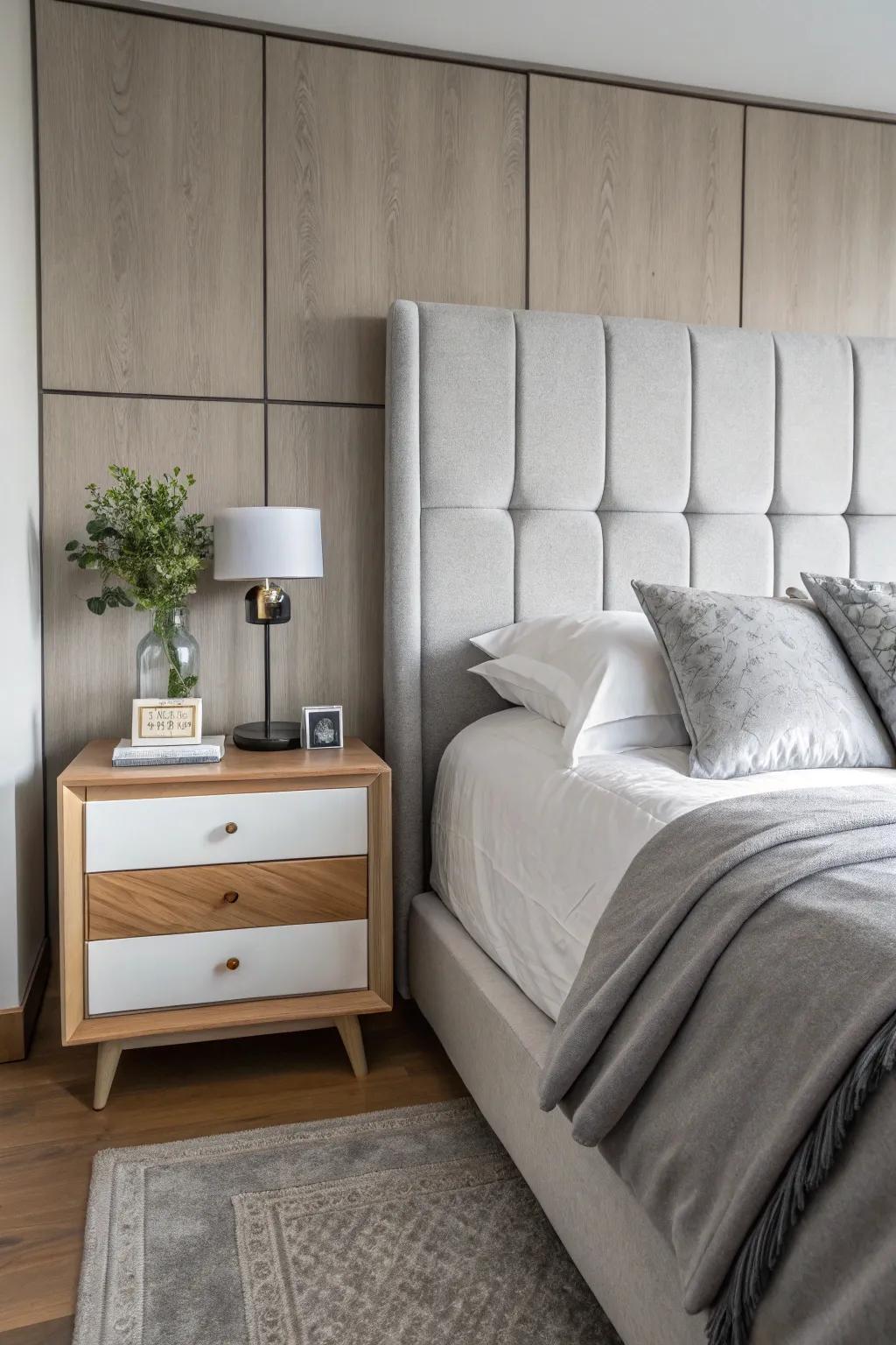 Contemporary furniture elements amplify the room's sophistication.