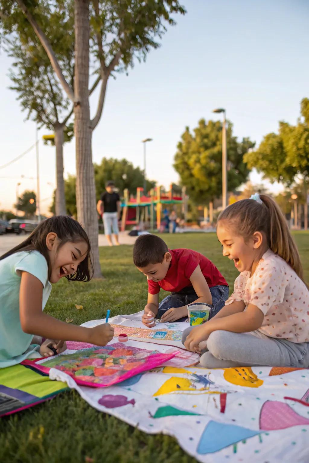 DIY craft stations are a fun way to keep kids entertained.