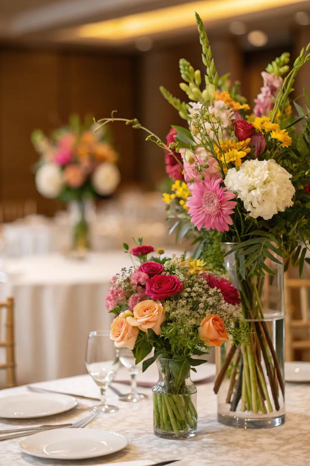 Botanical arrangements breathing vitality and elegance into your party décor.
