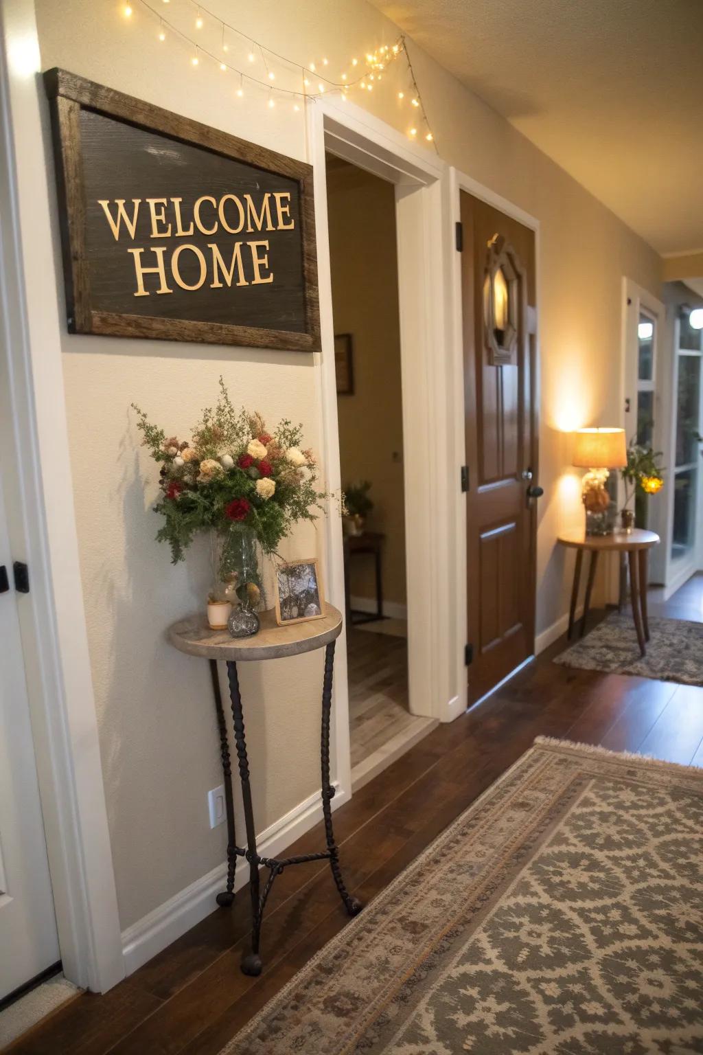 A personalized welcome sign can establish the perfect tone for your party right at the entrance.