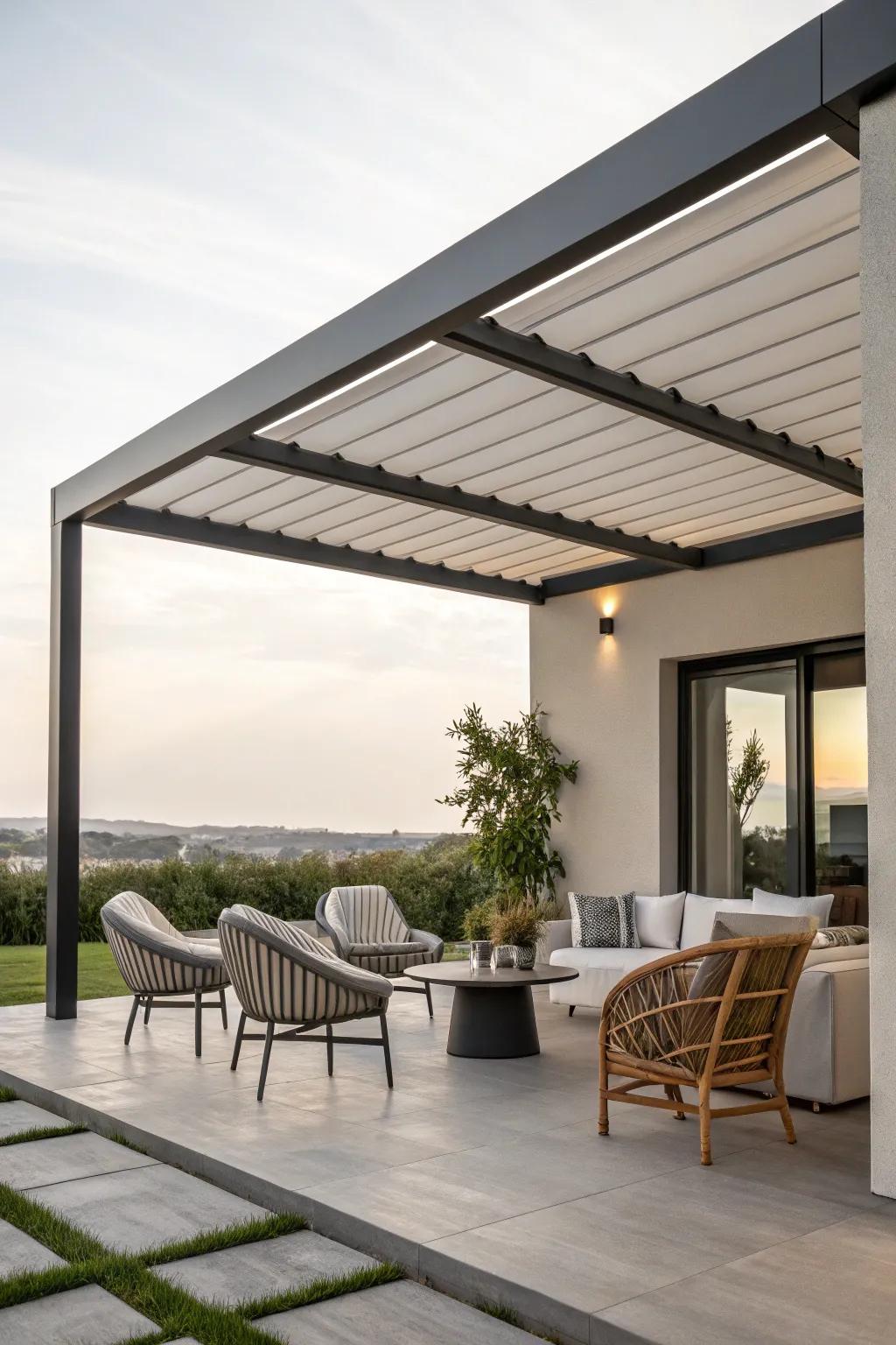 Contemporary designs offer sleek, seamless patio aesthetics.