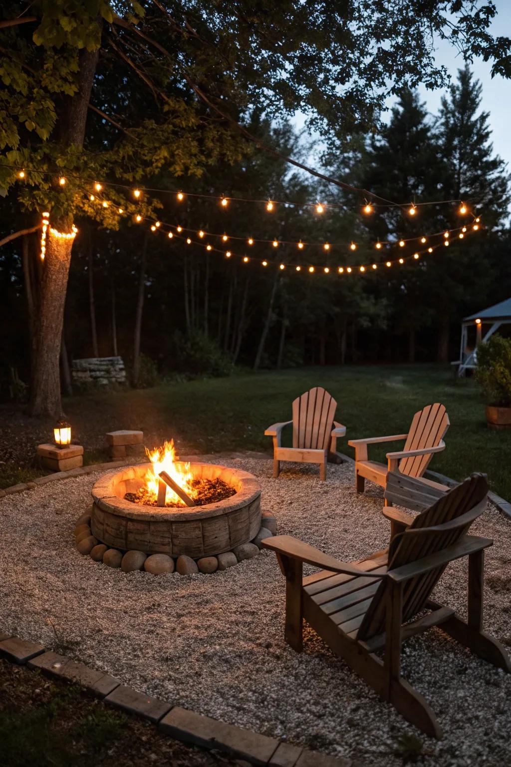 A welcoming fire pit region with natural appeal.