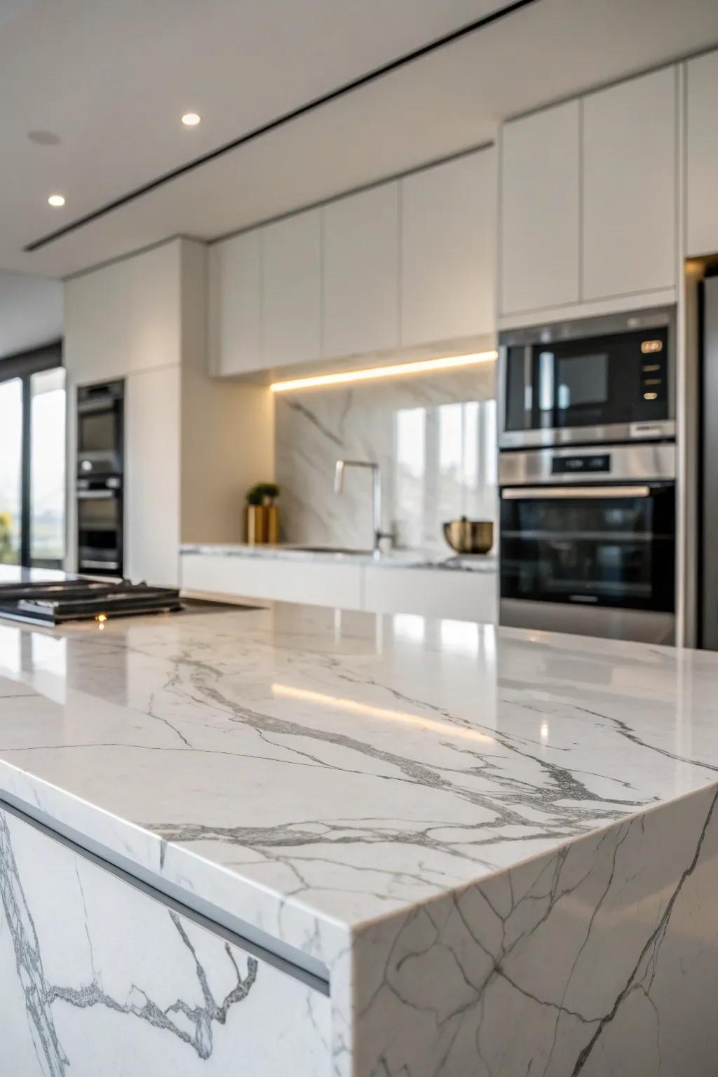 Premium materials such as marble enhance luxury.