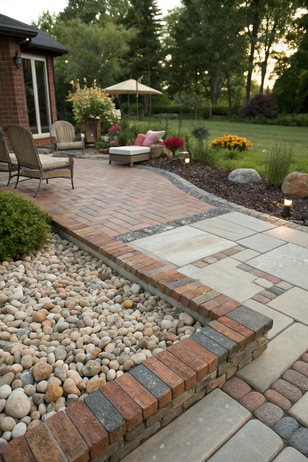 A vibrant mix of materials for an eye-catching and sustainable patio.