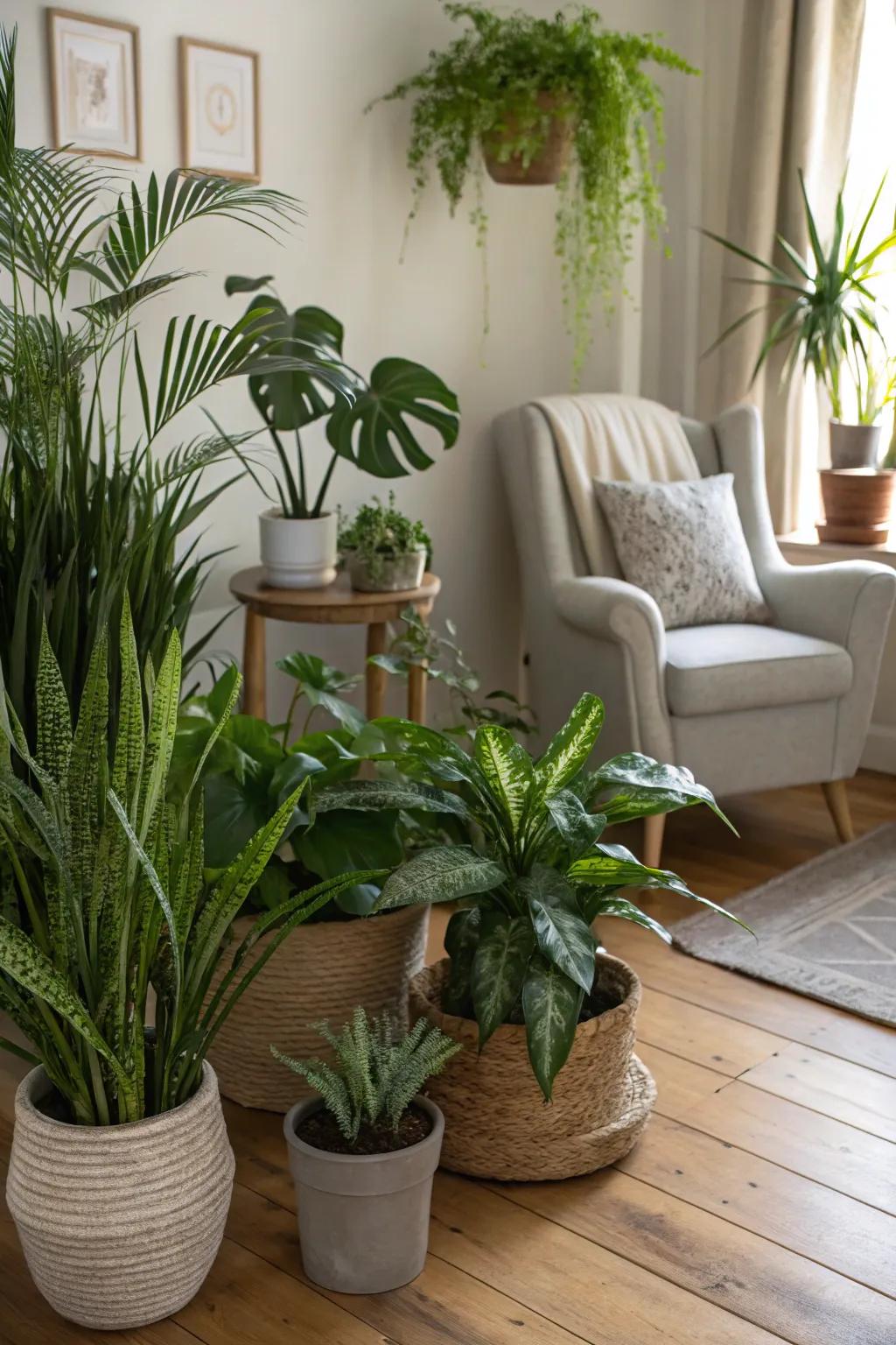 Infuse life into neglected corners by creating a botanical sanctuary.