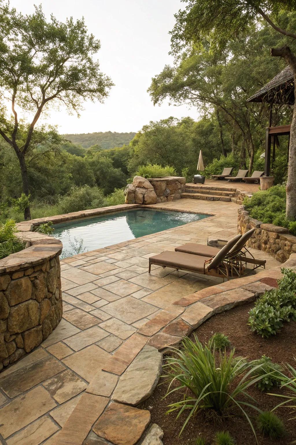 Earthy hues synchronize effortlessly with nature.