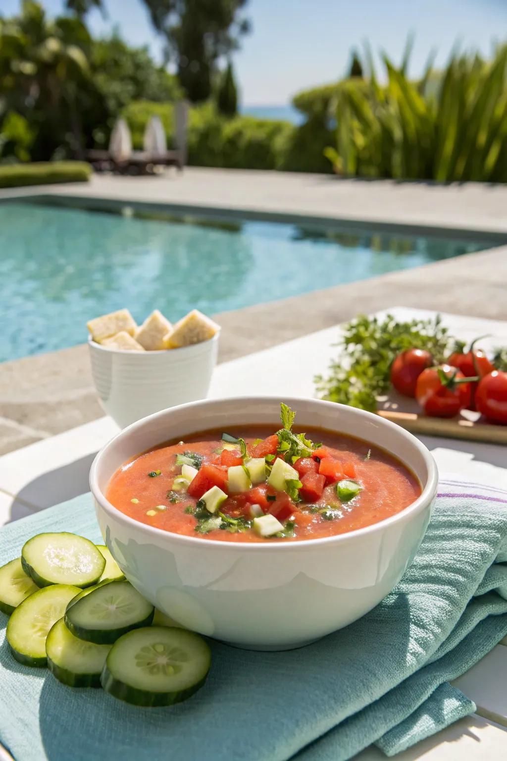 Keep cool with a refreshing dish of chilled Spanish soup.