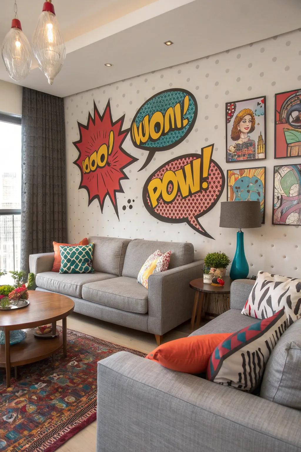 Give your decor a voice with pop art text.