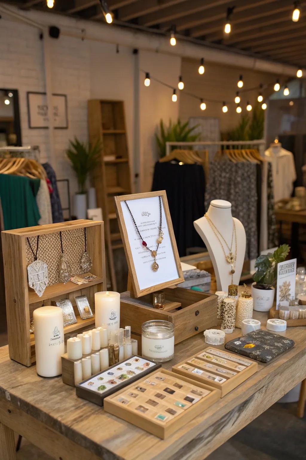 Well arranged table displays can tell a product idea and engage shoppers.
