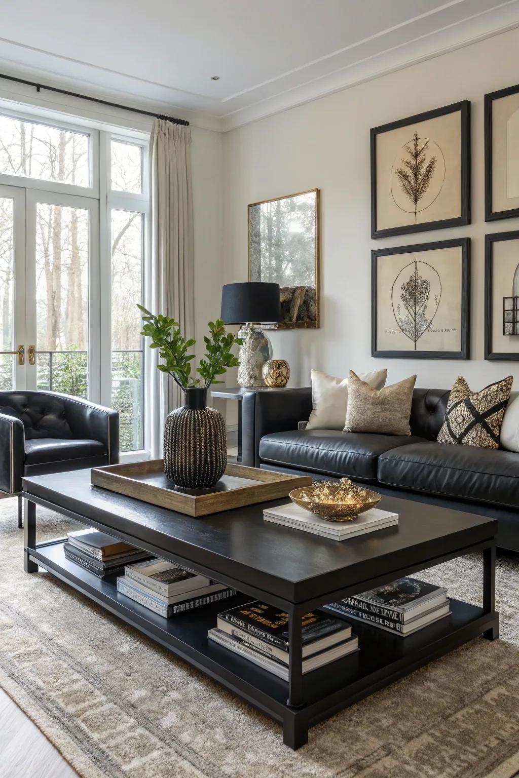 Black touches bring a modern and sophisticated style.