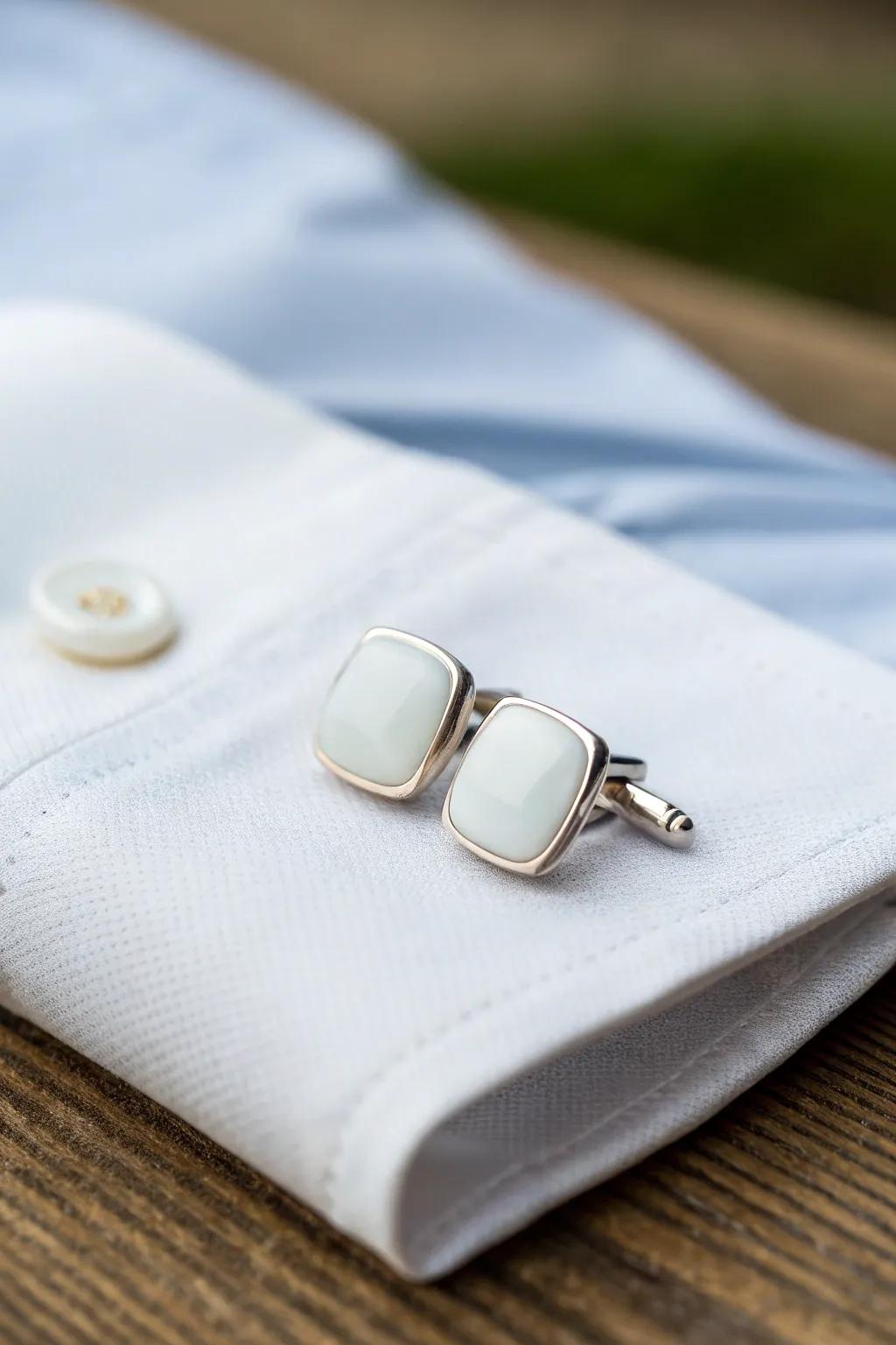 Elegant porcelain dress shirt fasteners for an upscale touch.