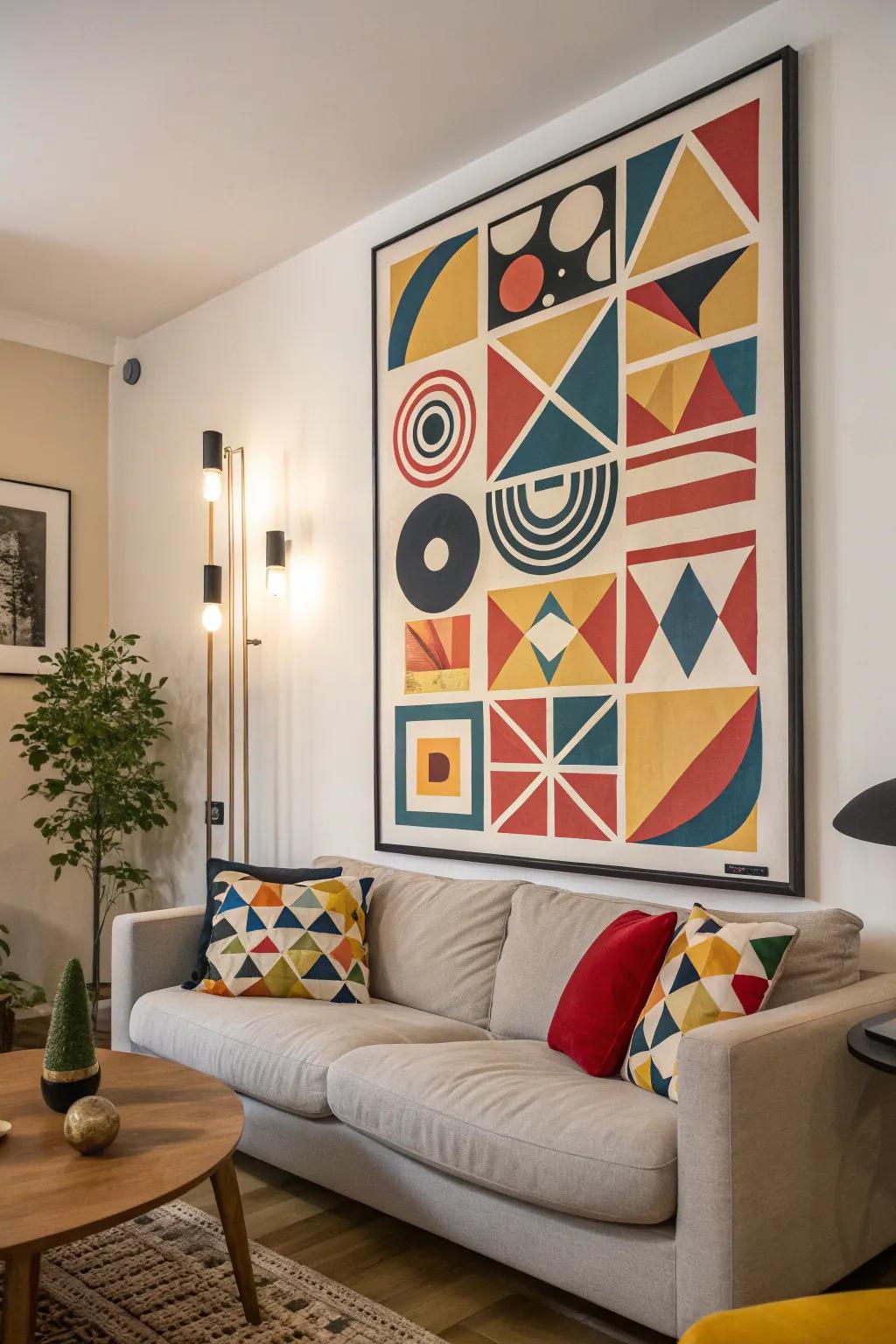 Abstract wall art sparks joy and gets your imagination going.