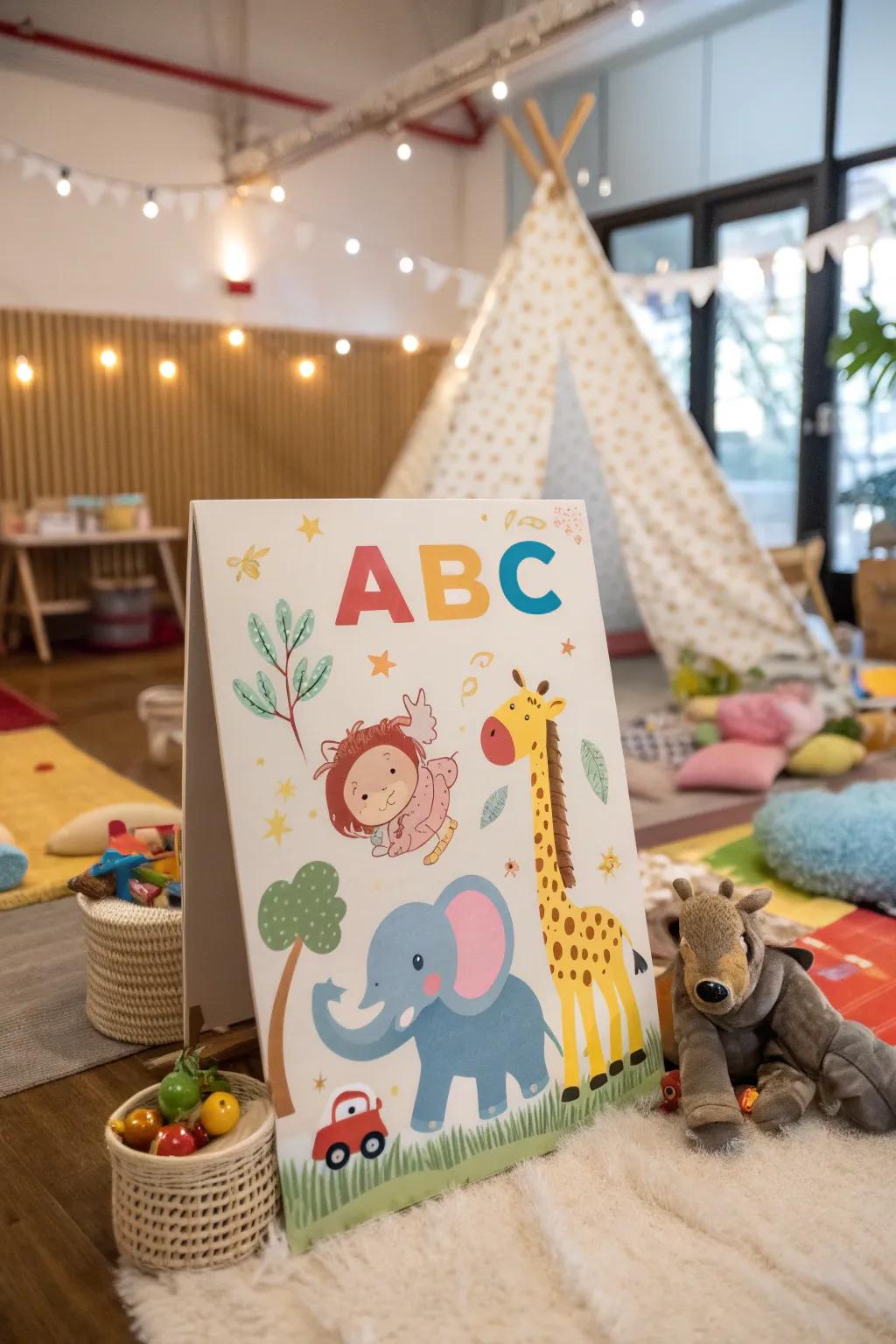 An educational ABC poster that transforms learning letters into an enjoyable activity.