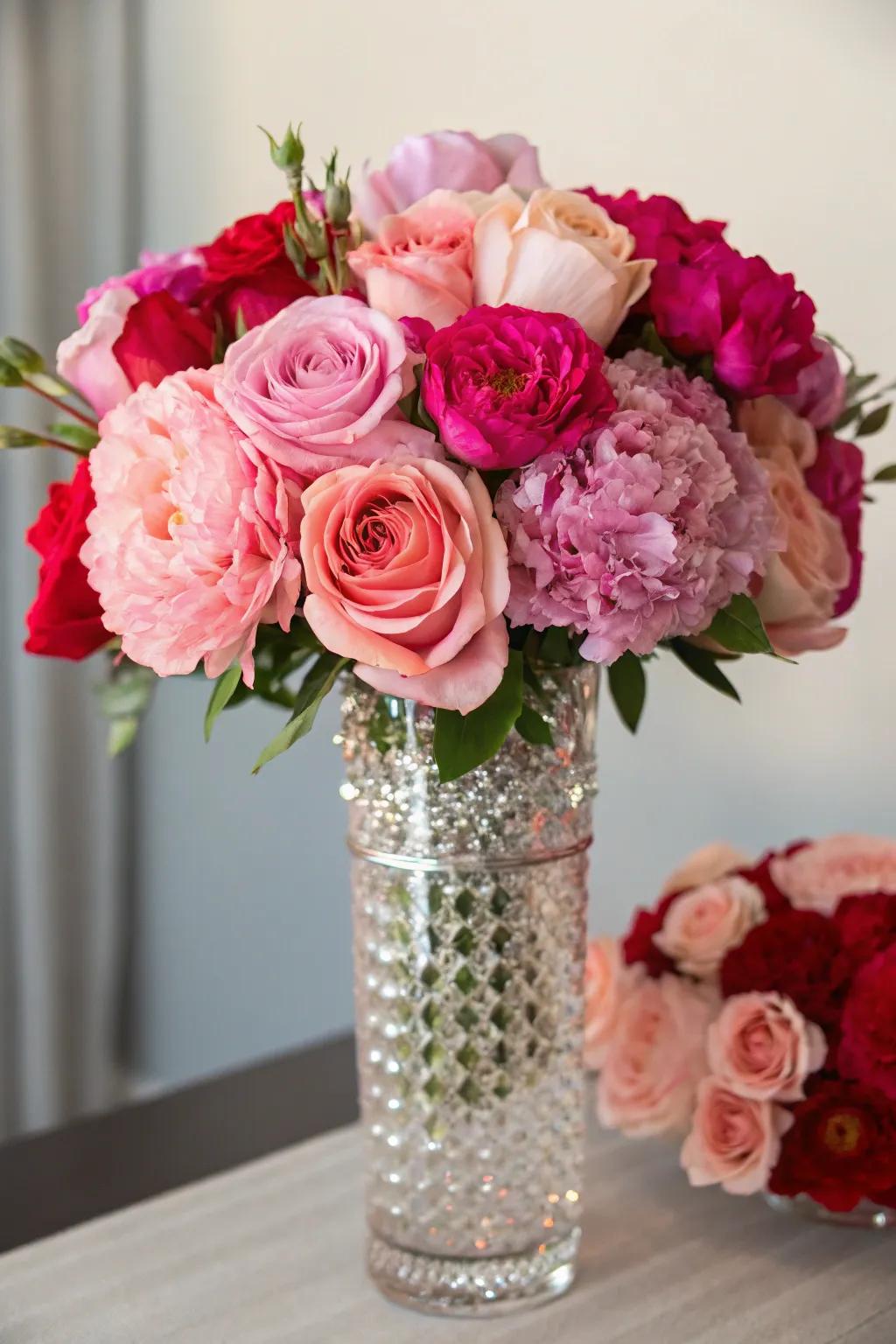 An explosion of color with a stunning floral centerpiece.