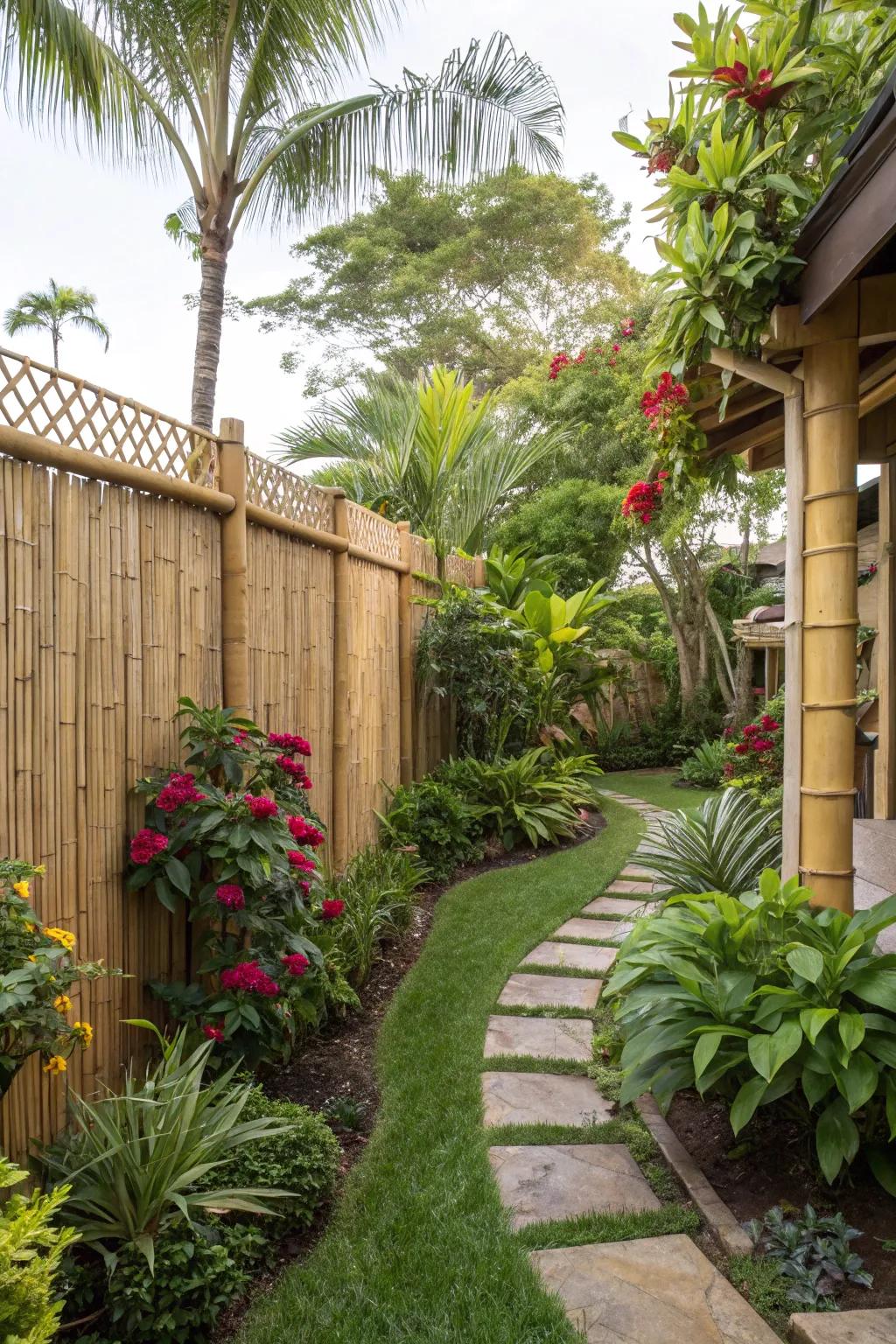 Bamboo fences offer sustainability and a distinctive visual appeal.