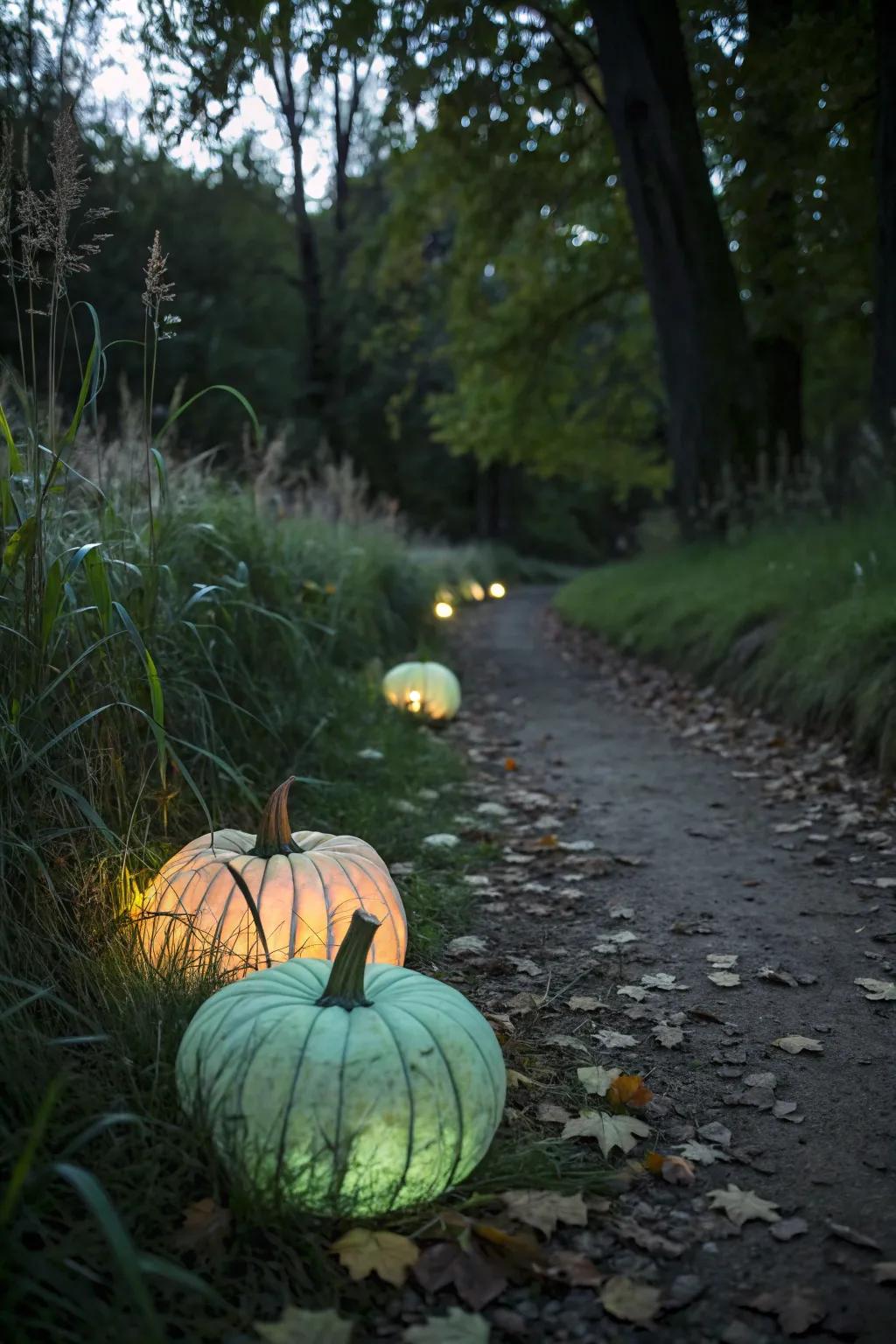 Illuminate the night with captivating radiant nightfall pumpkins.