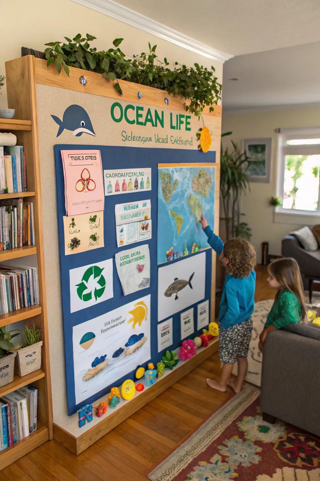 An instructive and engaging board exploring marine life themes.