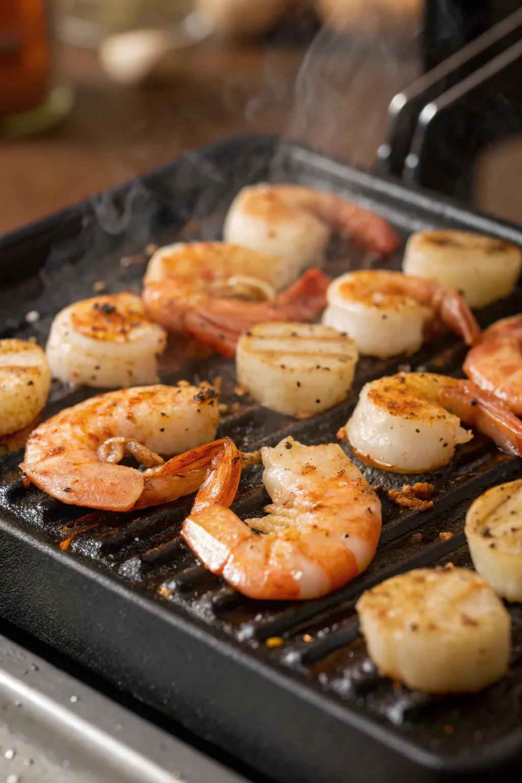 Seafood brings a luxurious touch to your raclette meal.