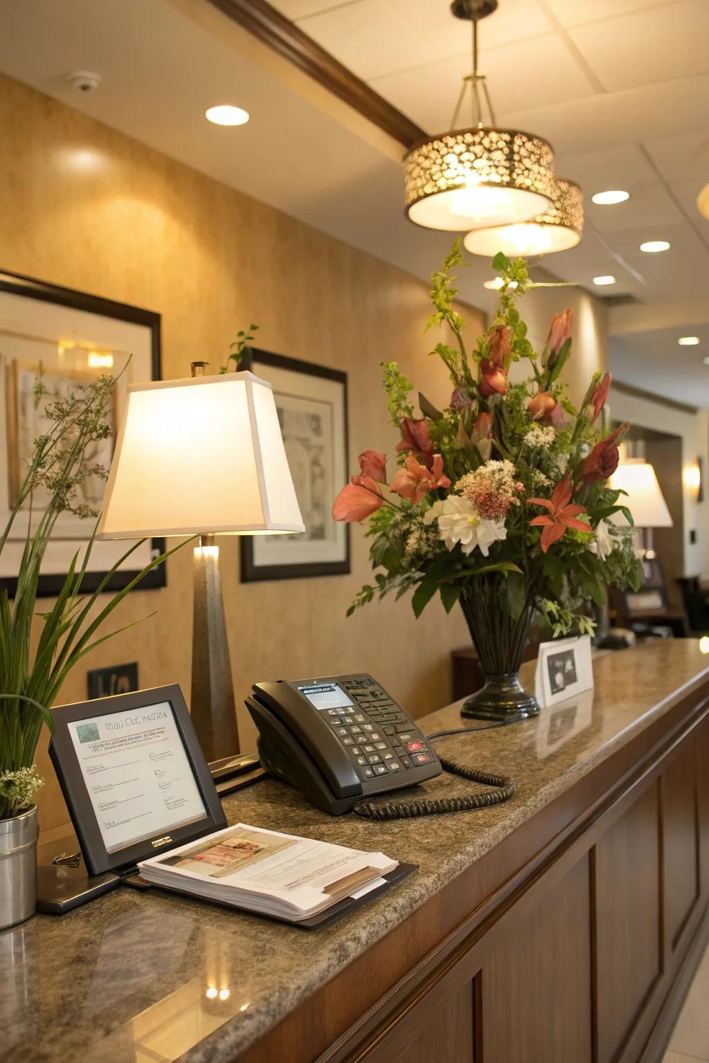 The ideal balance of light to enhance your reception area.