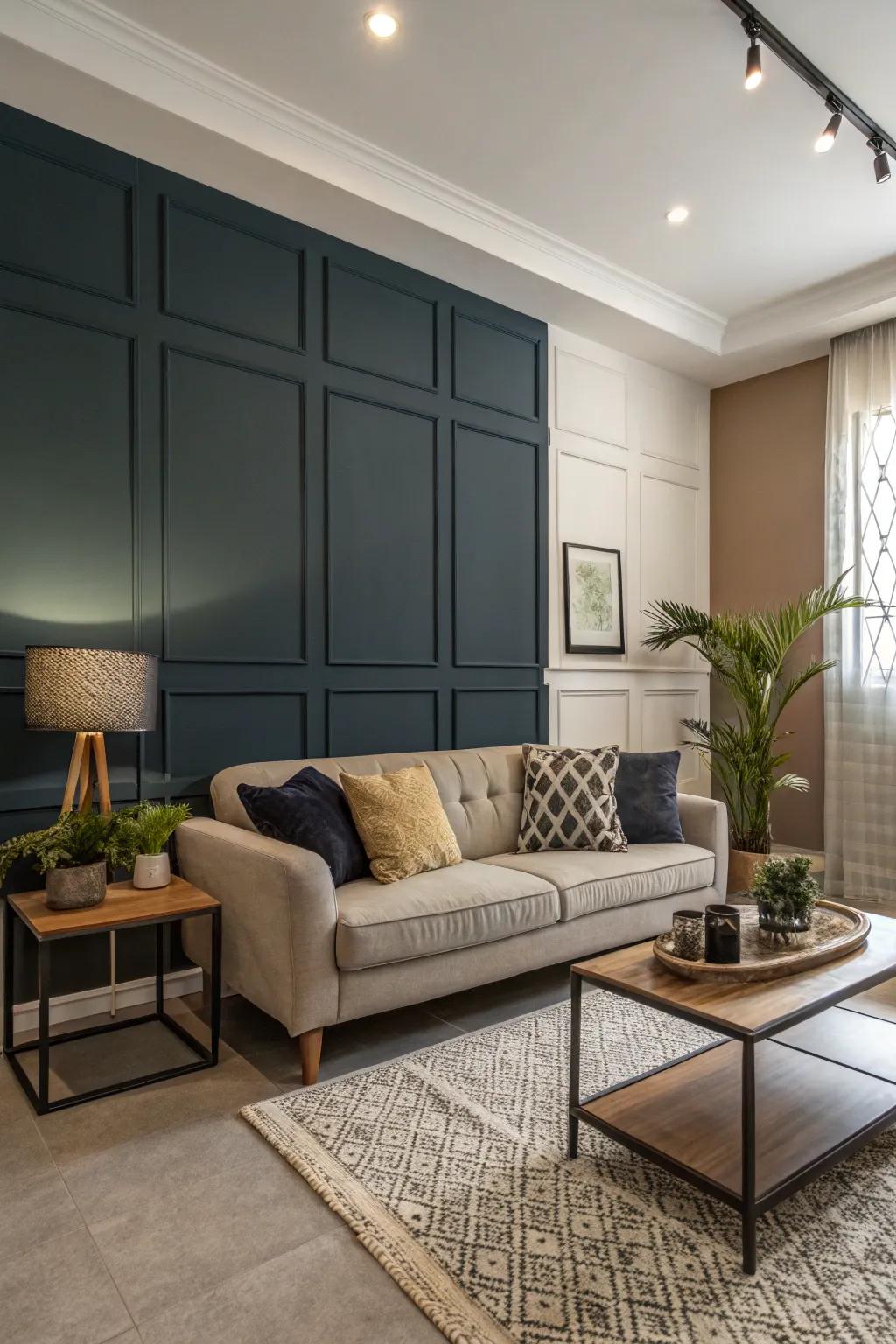 Color blocking introduces lively visual charm.
