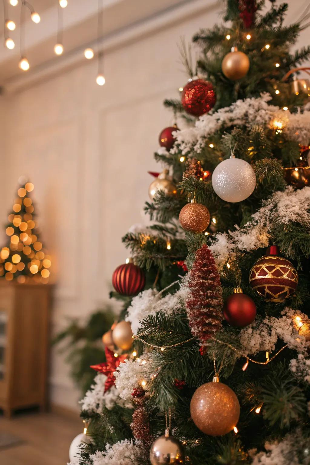 Integrated textures enhance dimension and intrigue to the tree.