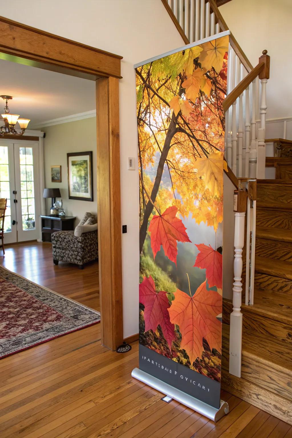 Greet autumn with a seasonal banner displayed in your entryway.