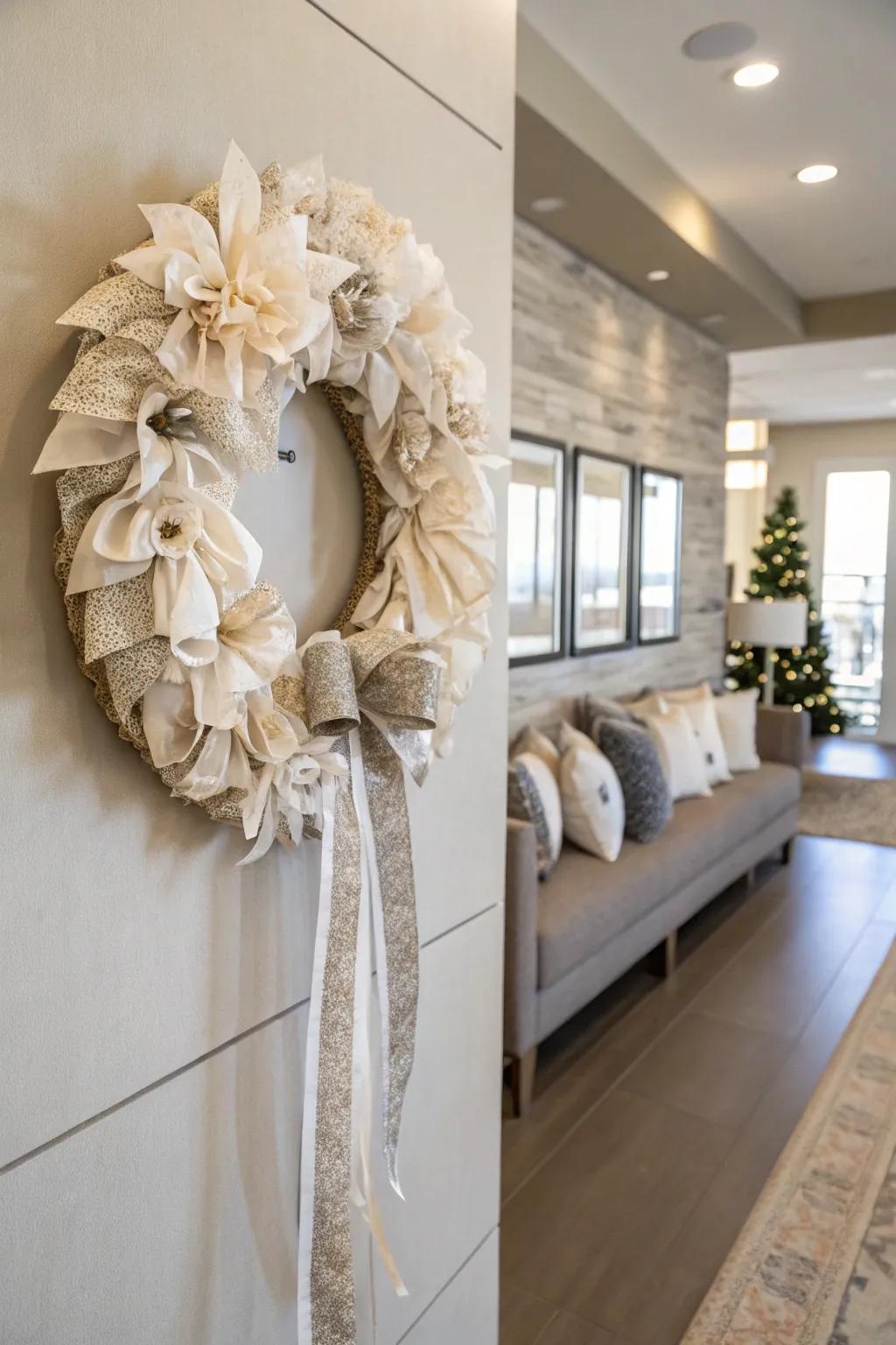 A single-tone wreath for a polished and sophisticated appearance.
