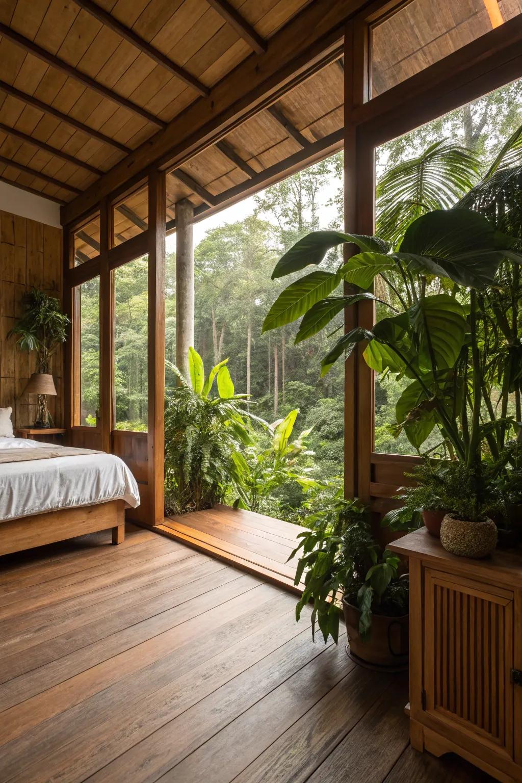 Nature-inspired accents fill the space with tranquility.