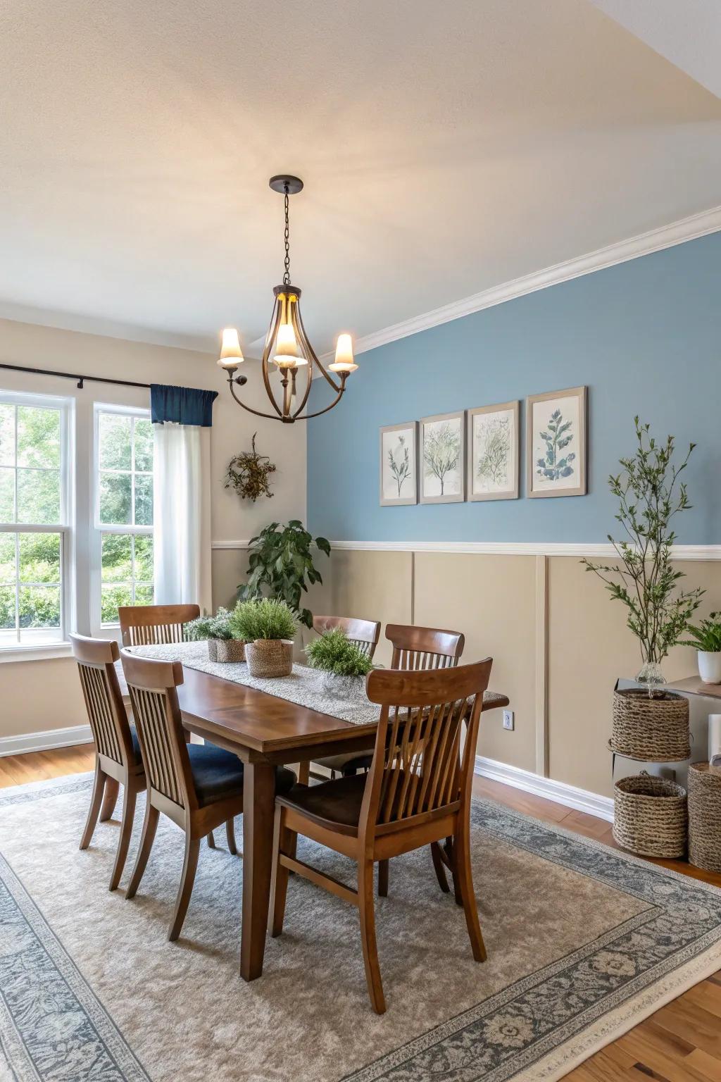 Dual-tone walls strike the ideal balance of shade and design.
