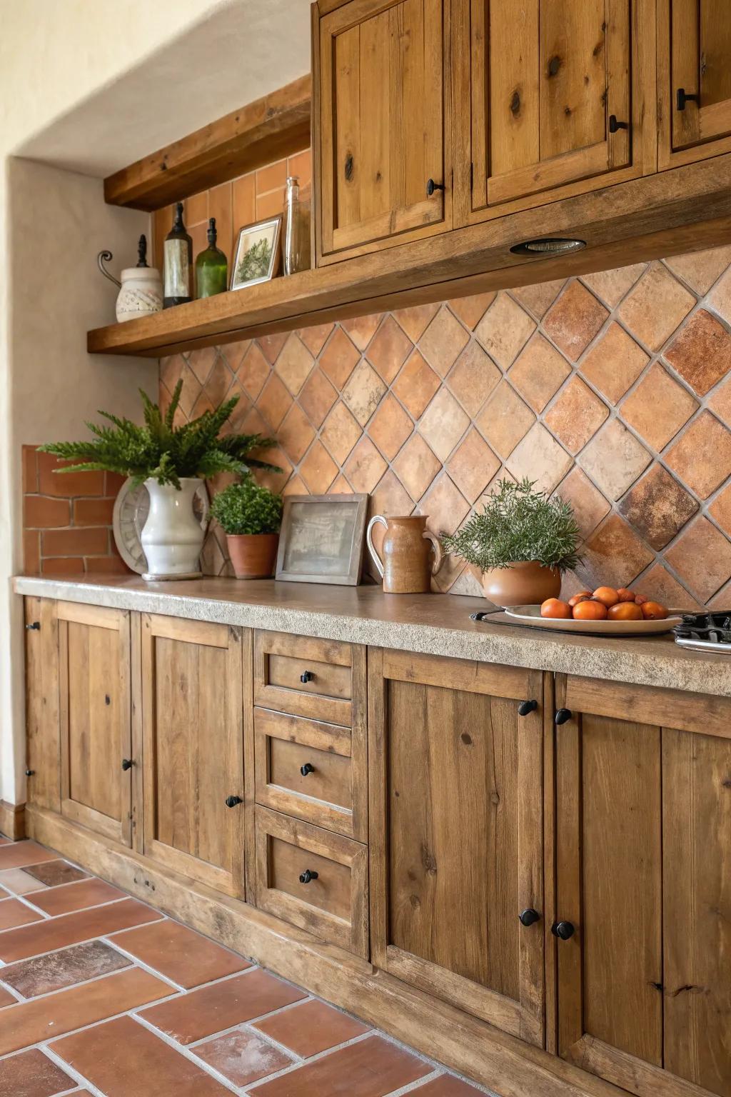 Terracotta tiles infuse warmth and character.