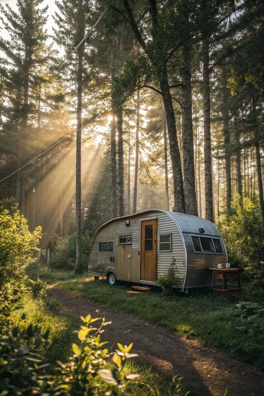 A delightful combination of timber and steel in an RV shelter design.