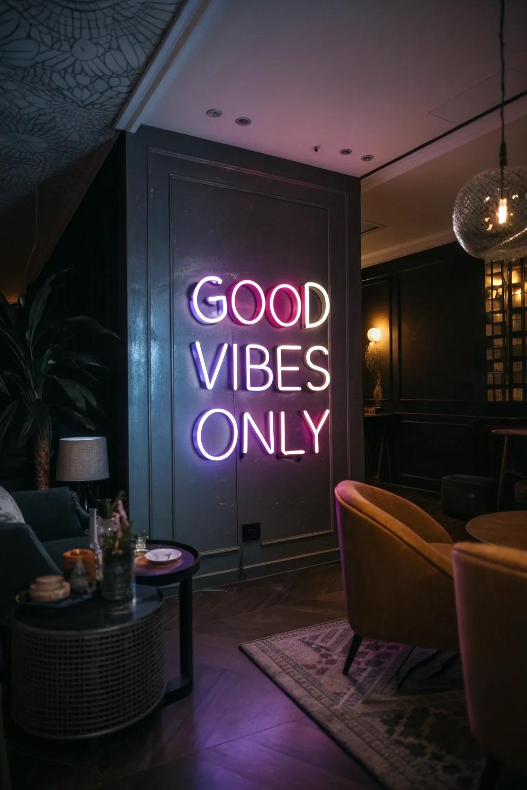 Electric lights incorporate a modern radiance to your selfie station.