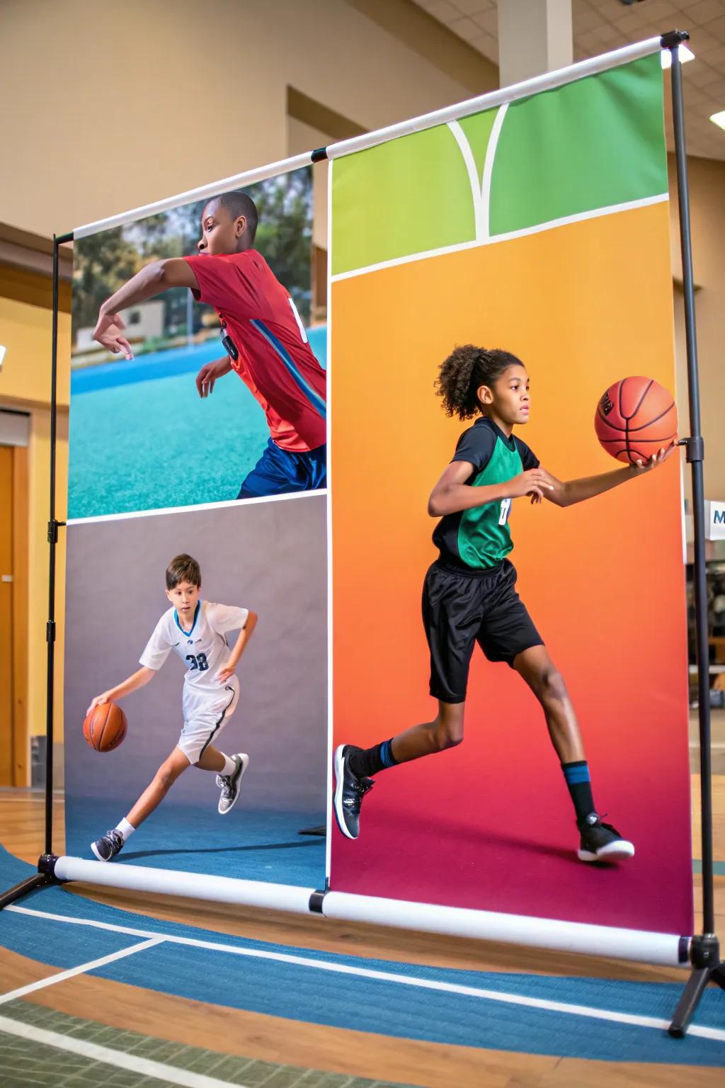 Lively sports poster celebrating sporting achievements.