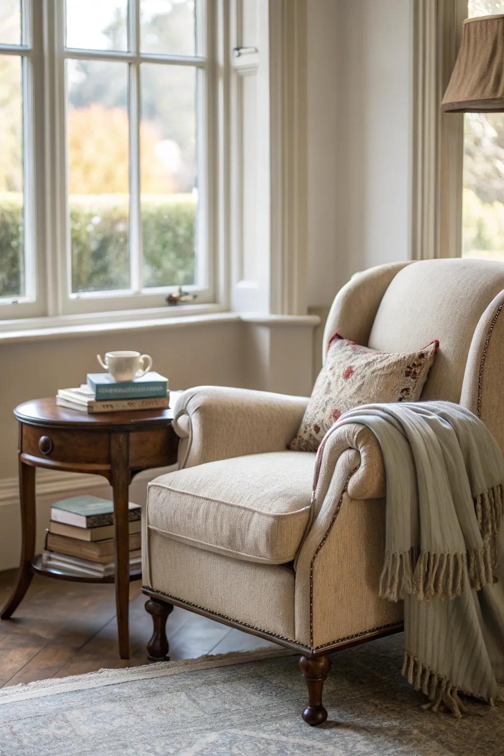 Comfortable seating encourages relaxation.