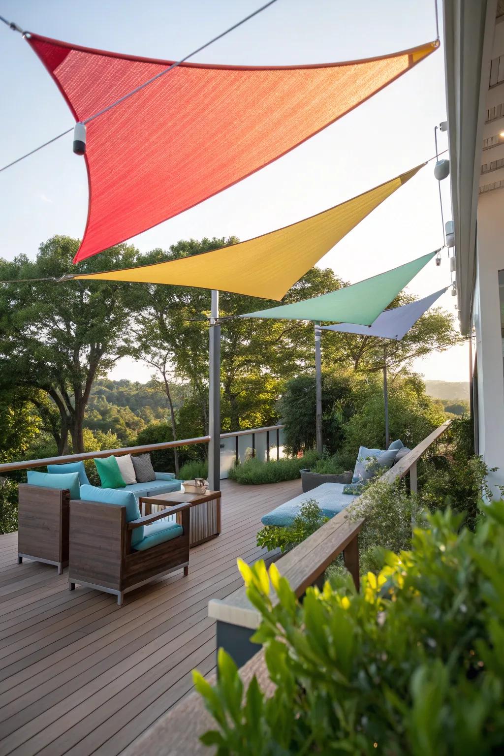 Sun sails add a modern flair to your outdoor space.