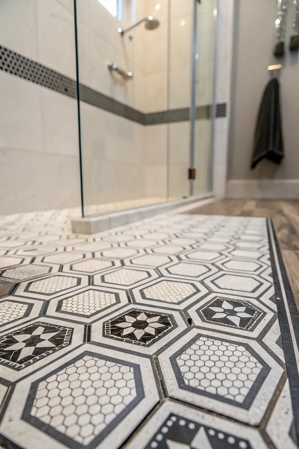 Geometric designs give a modern twist to any shower floor.