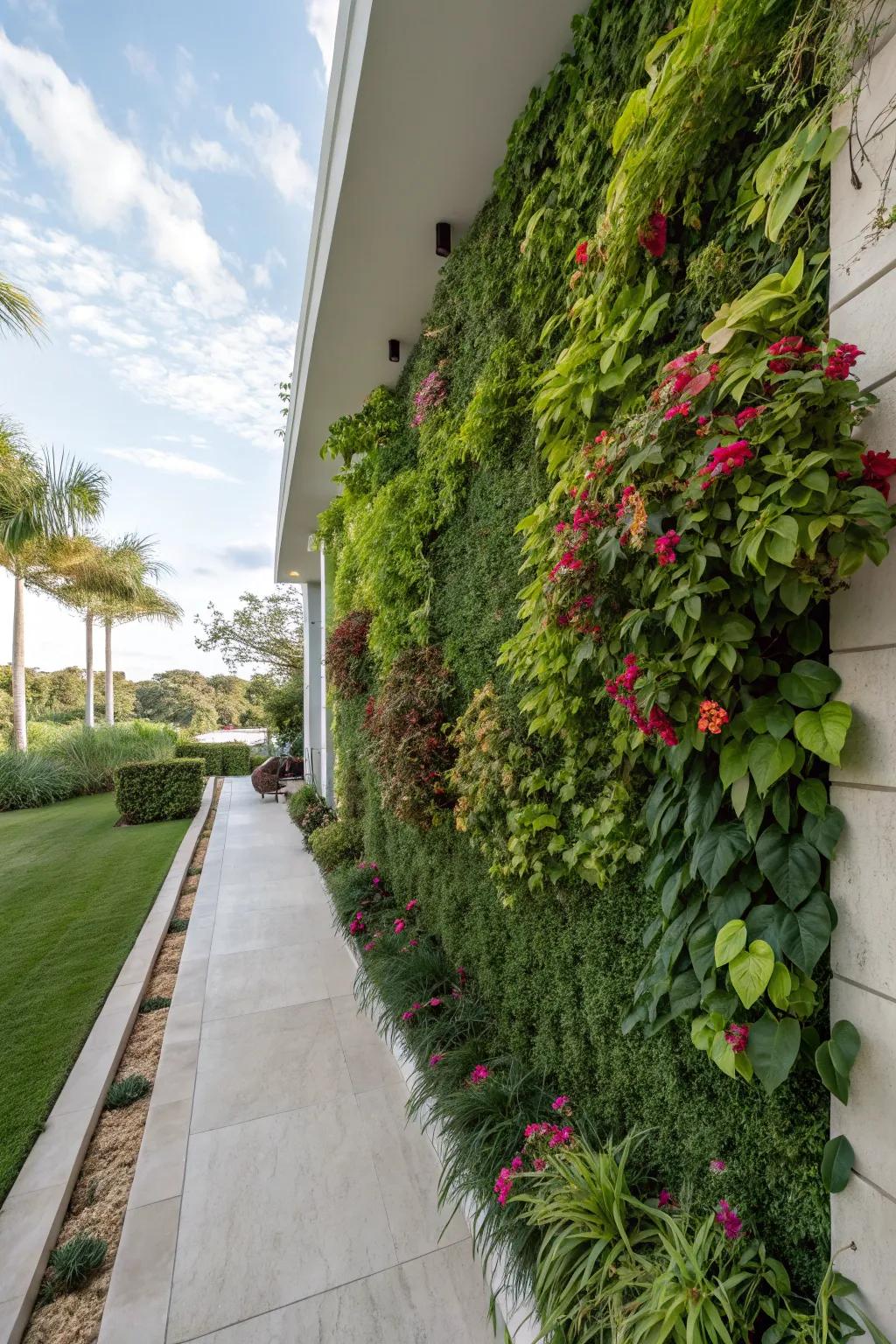 A vertical garden is a great way to add greenery without sacrificing space.