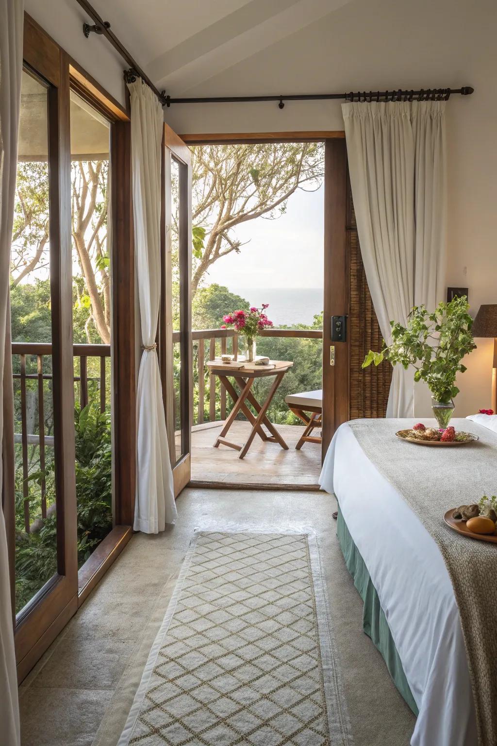 Unrestricted access from the bedroom to an attractive balcony.