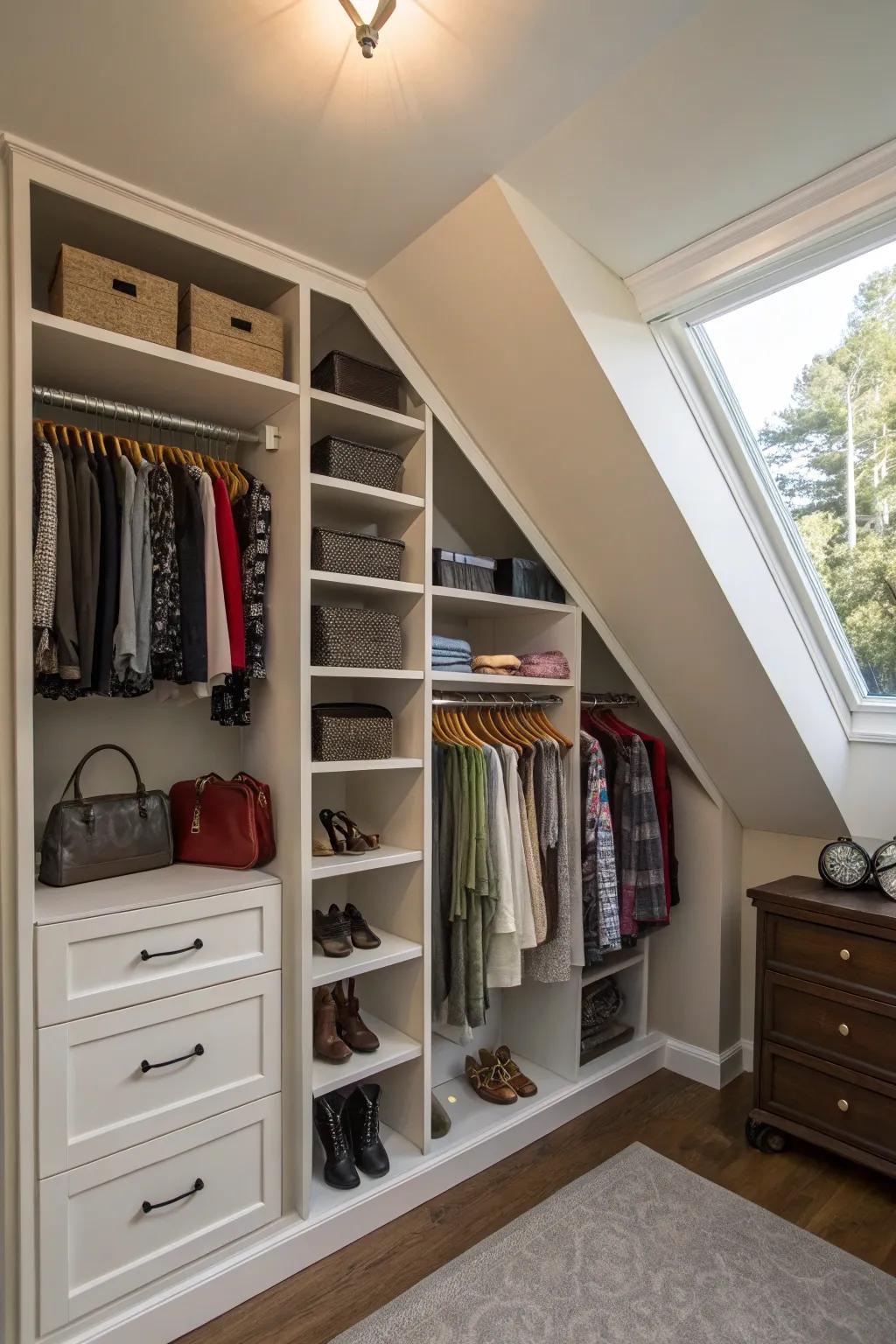 Vertical storage makes every inch count.