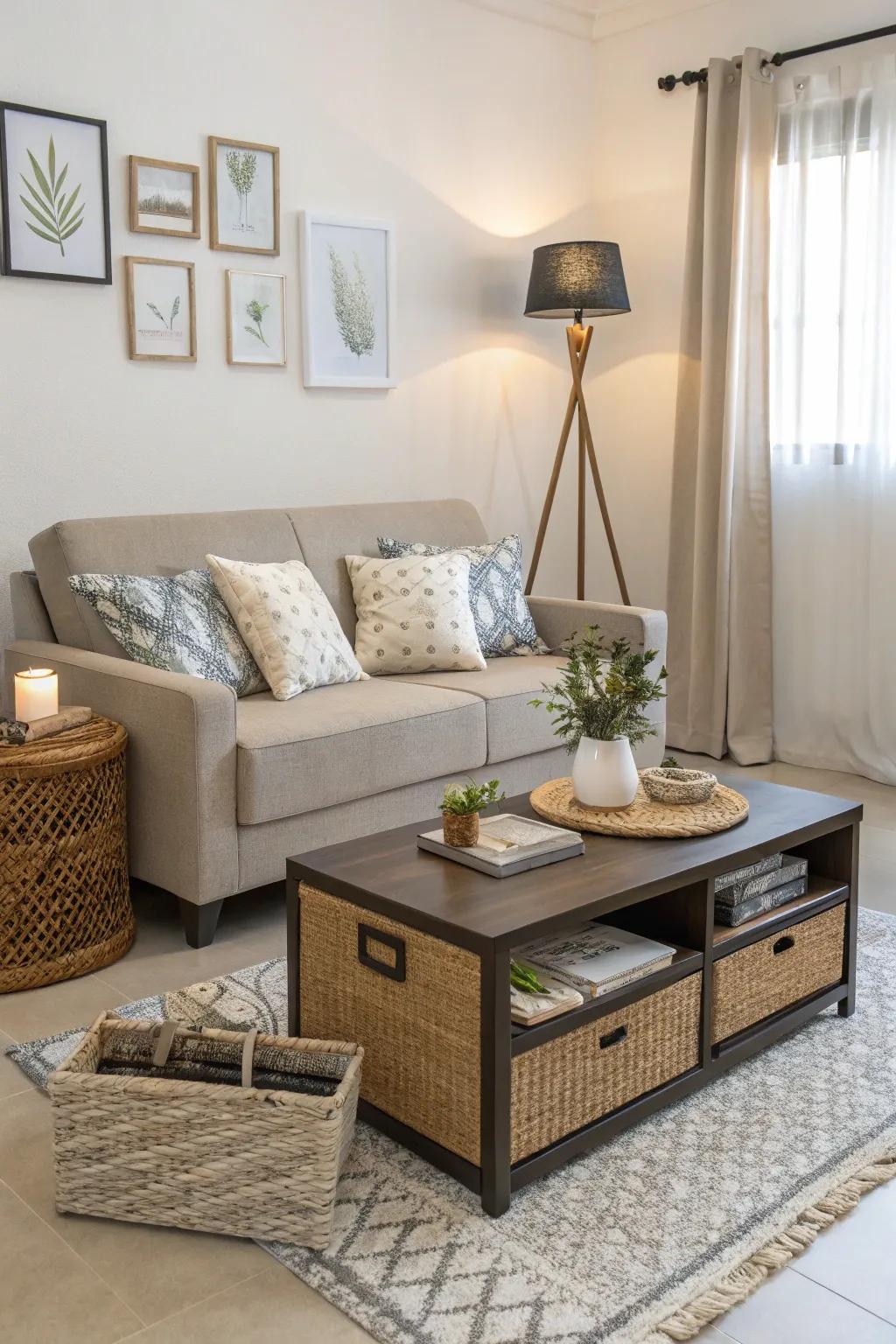 Adaptable furniture boosts practicality.