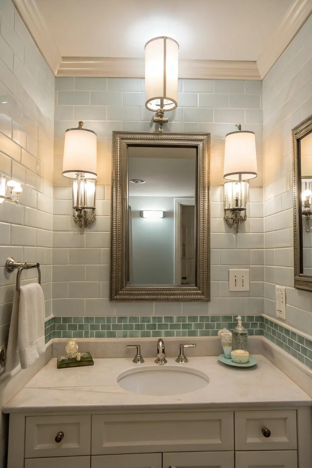 Wall lamps supplying useful lighting and style.