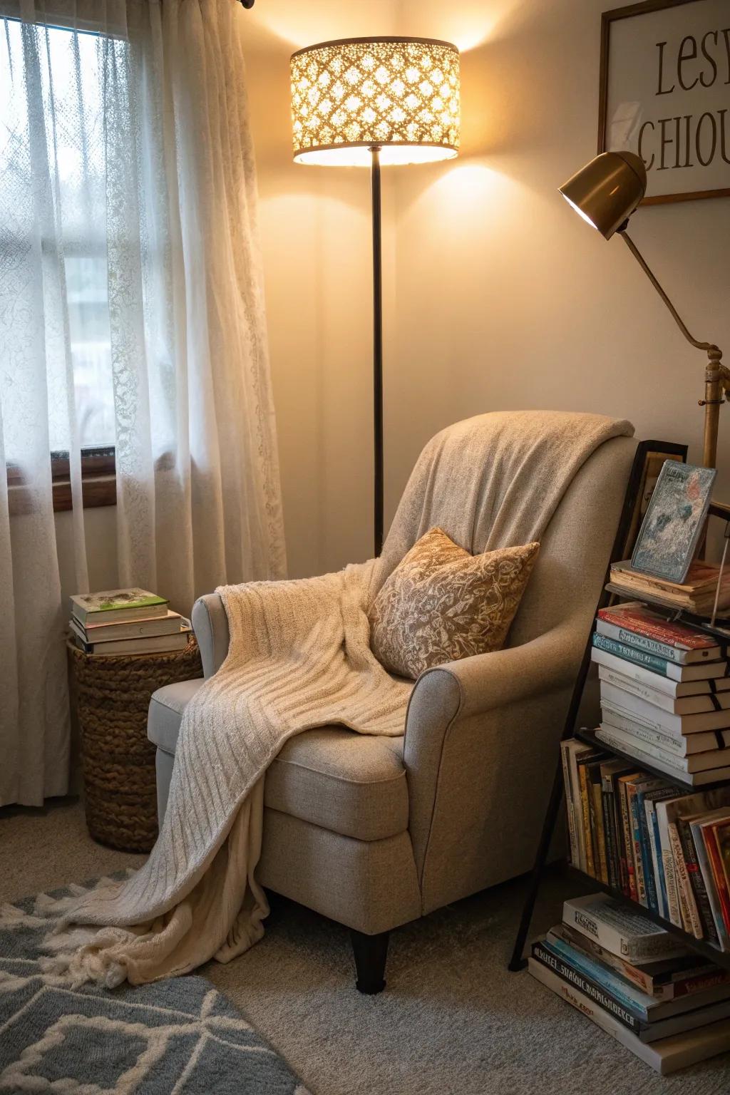 Transform underused nooks into welcoming reading corners.