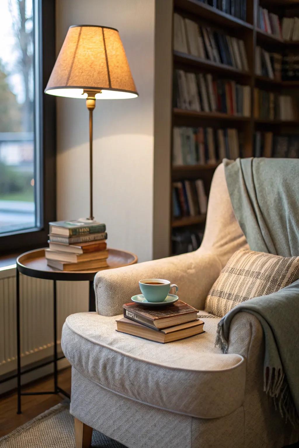 Develop a personalized haven with a reading spot.