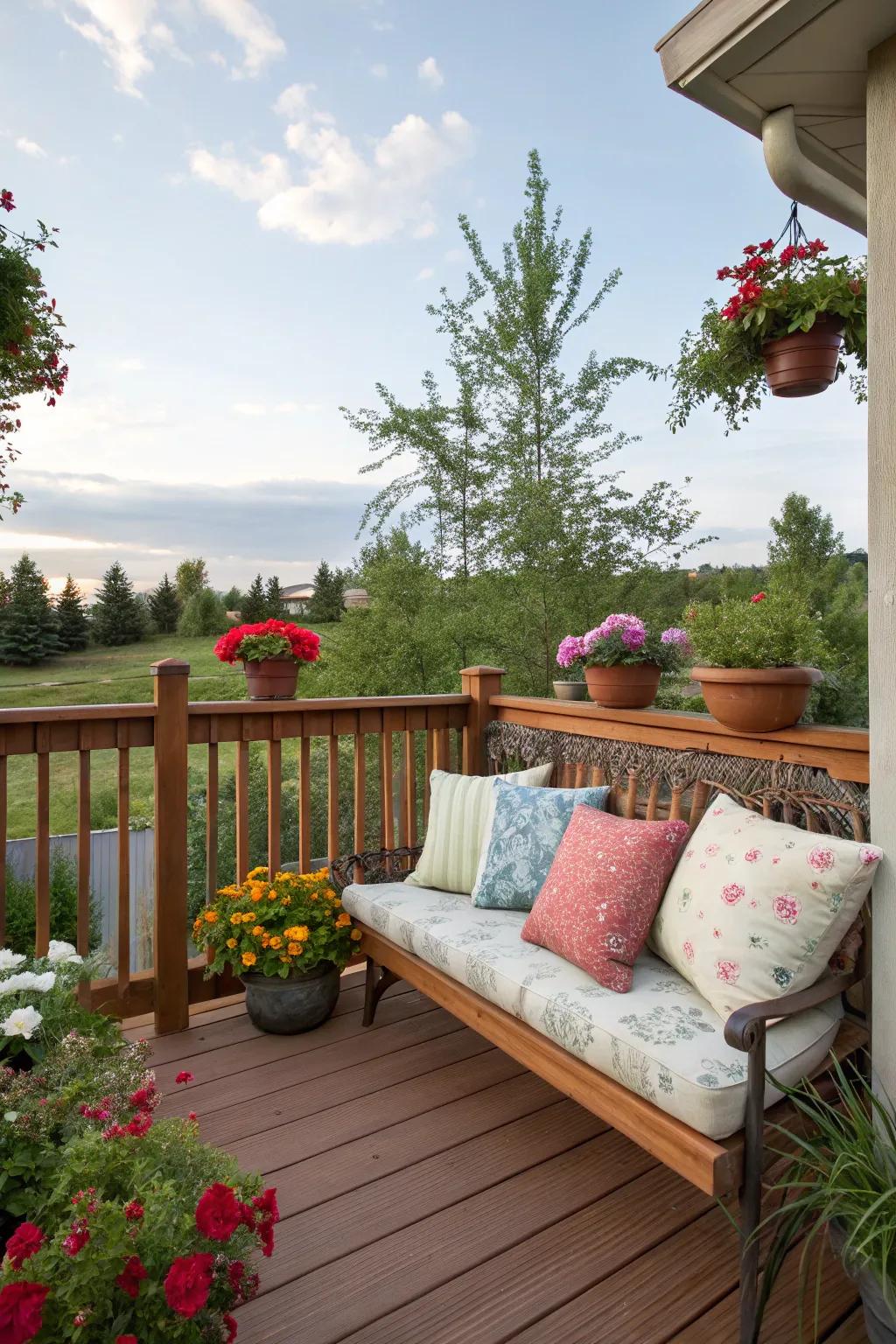 A snug bench furnishes the quintessential reading sanctuary.