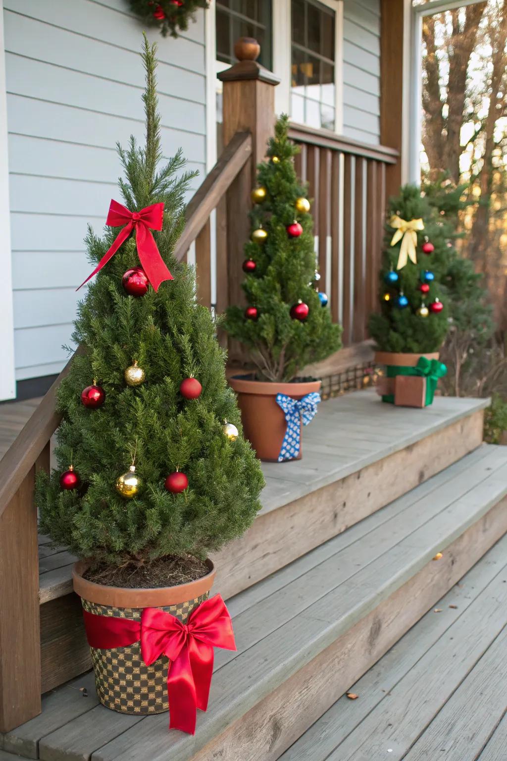 Planted greens add natural beauty to your porch.