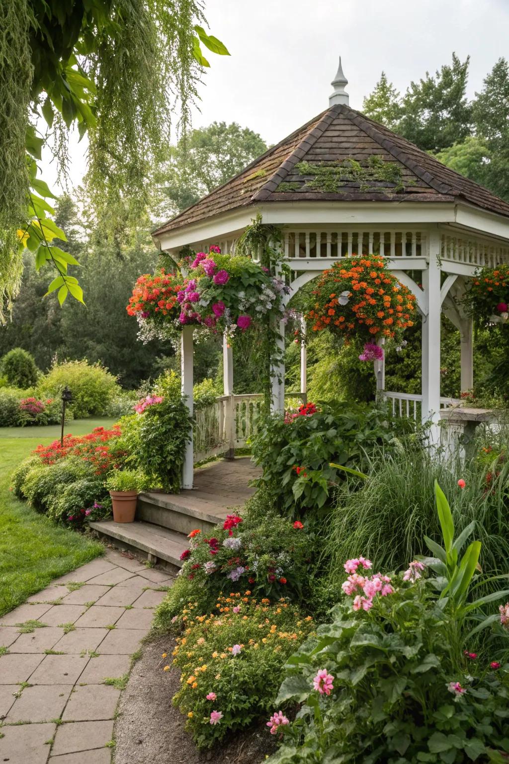 Infuse a touch of whimsy with a suspended garden pavilion.